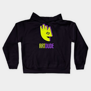 YourArtDude Logo In Yellow And Purple Kids Hoodie